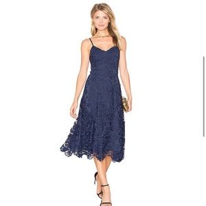 Alice + Olivia Naomi Flare Dress in Sapphire Blue, size 8